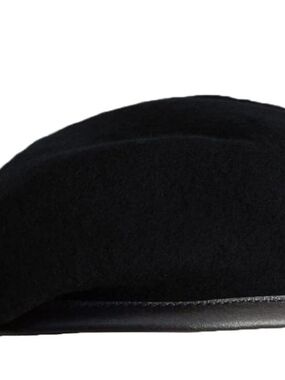 Black Wool Beret with Adjustable Ribbon (UNISEX)